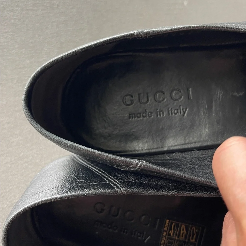 Gucci Panther Brixton Black Leather Loafers Mens size 6